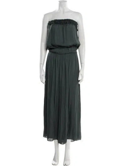 Pre-owned Halston Strapless Jumpsuit In Green