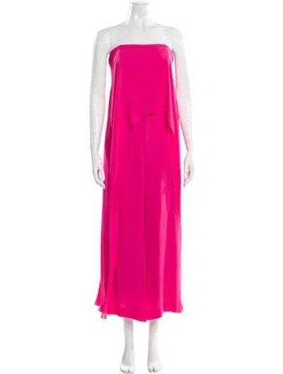 Pre-owned Halston Strapless Jumpsuit In Pink