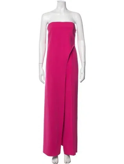 Pre-owned Halston Strapless Jumpsuit In Pink