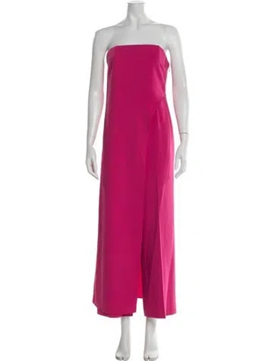 Pre-owned Halston Strapless Jumpsuit In Pink
