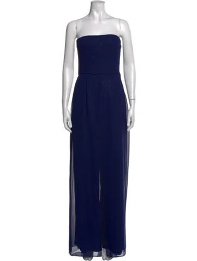 Pre-owned Halston Strapless Jumpsuit W/ Tags In Blue