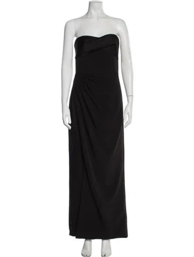 Pre-owned Halston Strapless Long Dress In Gray
