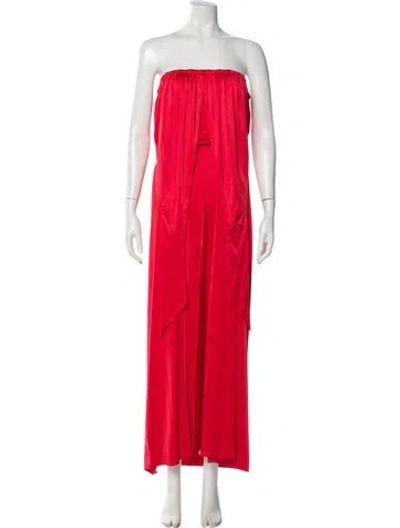Pre-owned Halston Strapless Long Dress In Pink