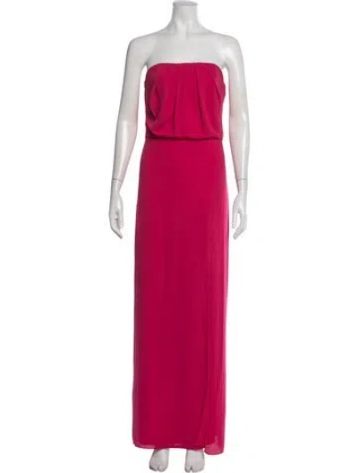 Pre-owned Halston Strapless Long Dress In Pink