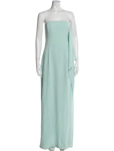 Pre-owned Halston Strapless Long Dress W/ Tags In Blue