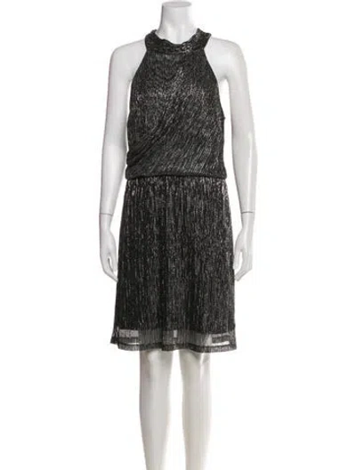 Pre-owned Halston Striped Knee-length Dress