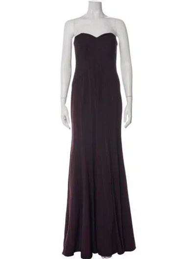 Pre-owned Halston Striped Long Dress In Purple