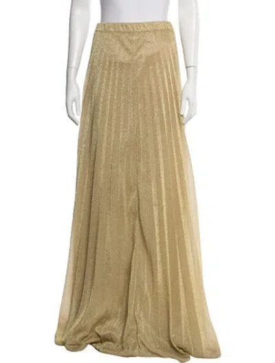Pre-owned Halston Striped Long Skirt In Metallic/neutrals