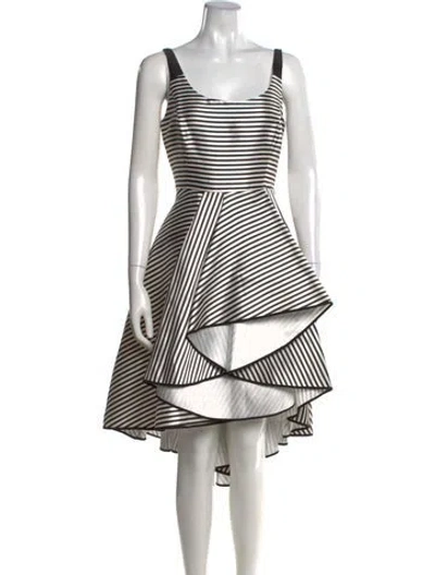 Pre-owned Halston Striped Midi Length Dress In Multi