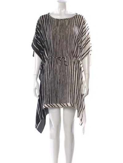 Pre-owned Halston Striped Mini Dress In Multi