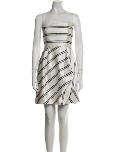 Pre-owned Halston Striped Mini Dress In Multicolor
