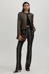 Halston Striped Trousers In Black