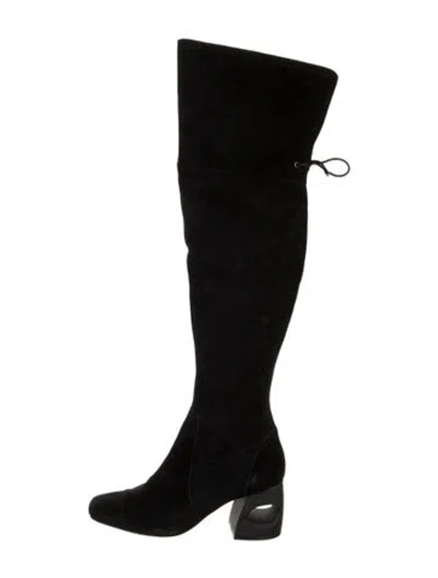 Pre-owned Halston Suede Boots In Black