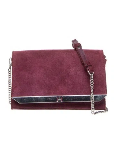 Pre-owned Halston Suede Crossbody Bag In Purple