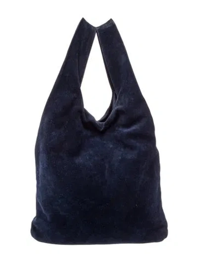 Pre-owned Halston Suede Hobo In Blue