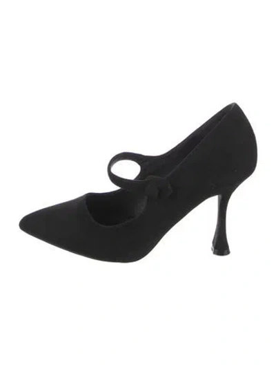 Pre-owned Halston Suede Pumps In Black