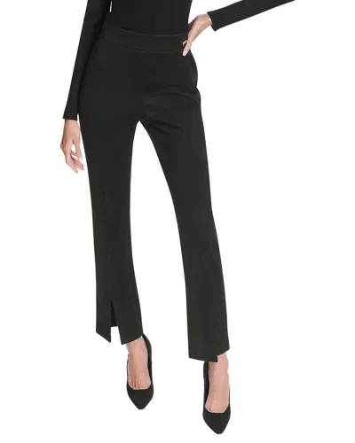 HALSTON HALSTON SUEDE SPLIT FRONT PULL ON PANT