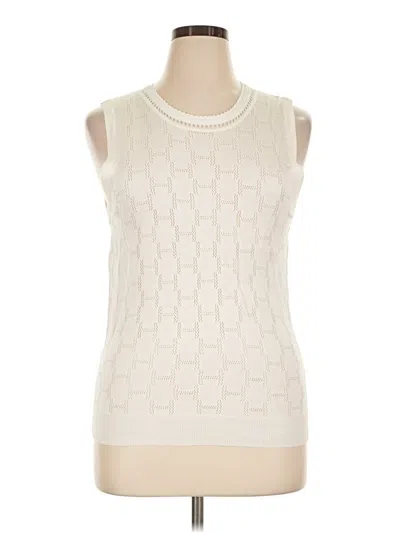 Pre-owned Halston Sweater Vest In Ivory