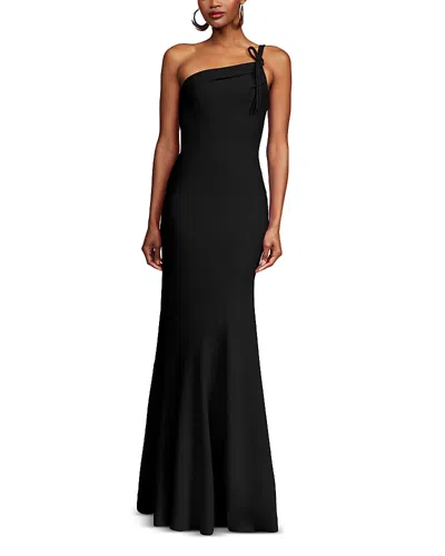 Halston Sybil Crepe Gown In Black