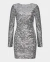 HALSTON TALA SEQUIN A-LINE MINI DRESS