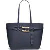 Halston Tasha Mini Tote Bag In Marine/ Red