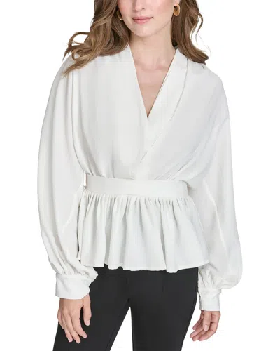 Halston Tie Waist Blouse In Multi