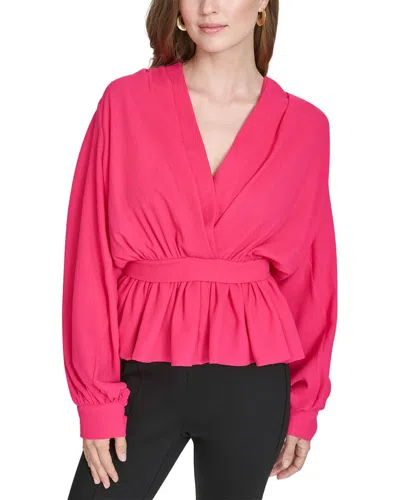 Halston Tie Waist Blouse In Pink