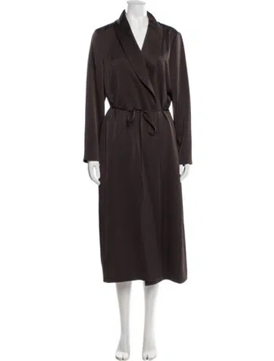 Pre-owned Halston Trench Coat In Brown