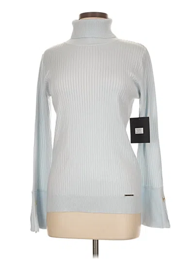 Pre-owned Halston Turtleneck Sweater In Silver