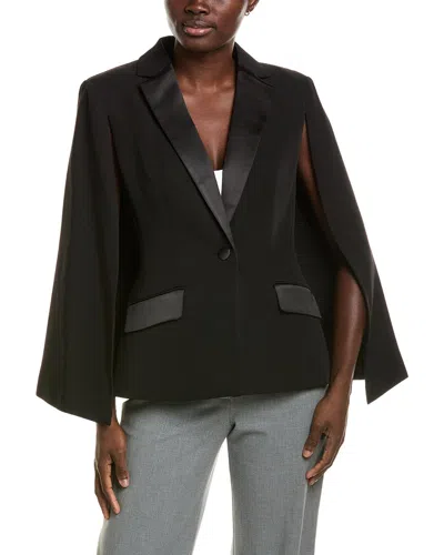 Halston Tuxedo Capelet Blazer In Black