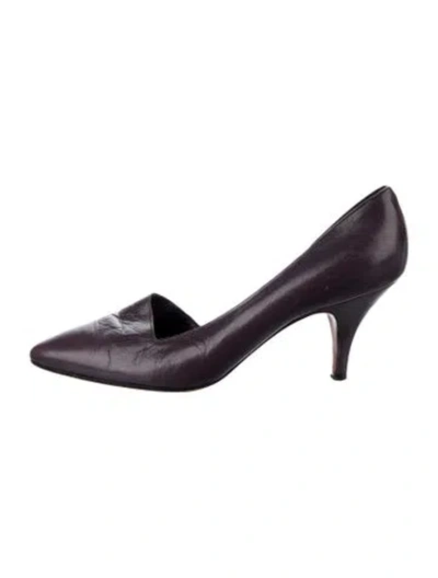 Pre-owned Halston Vintage 1970's D'orsay Pumps In Purple
