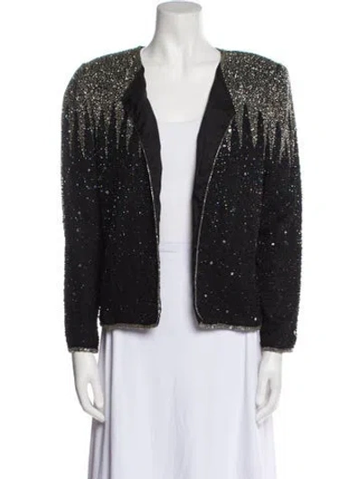 Pre-owned Halston Vintage 1970's Evening Jacket In Black