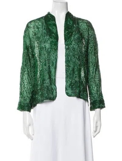Pre-owned Halston Vintage 1970's Evening Jacket In Green