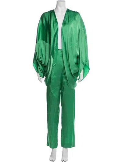 Pre-owned Halston Vintage 1970's Pant Set In Green