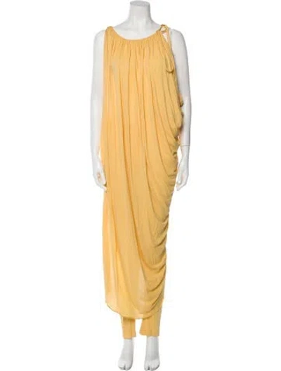 Pre-owned Halston Vintage 1970's Pant Set In Yellow