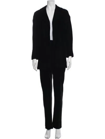 Pre-owned Halston Vintage 1970's Pantsuit In Black