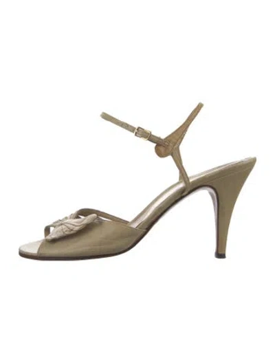 Pre-owned Halston Vintage 1970's Sandals In Neutral