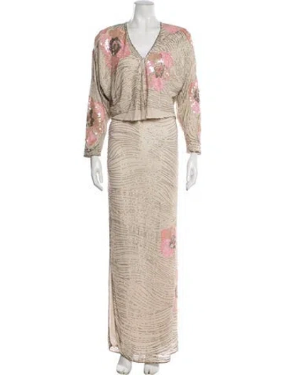 Pre-owned Halston Vintage 1970's Set In Neutral