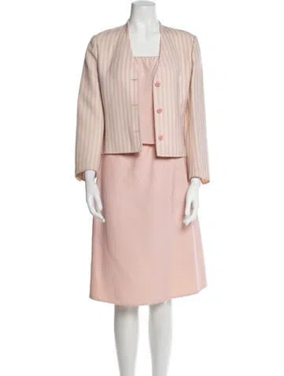 Pre-owned Halston Vintage 1970's Skirt Suit In Pink