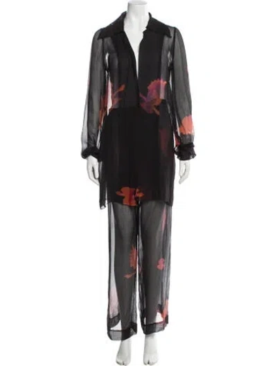Pre-owned Halston Vintage 1973 Pant Set In Black