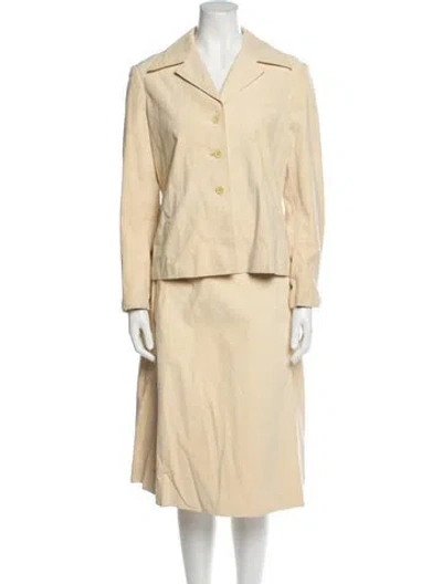 Pre-owned Halston Vintage 1974 Skirt Suit In Neutral