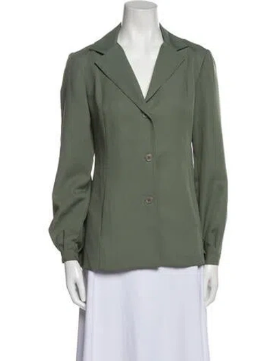 Pre-owned Halston Vintage 1980's Blazer In Green