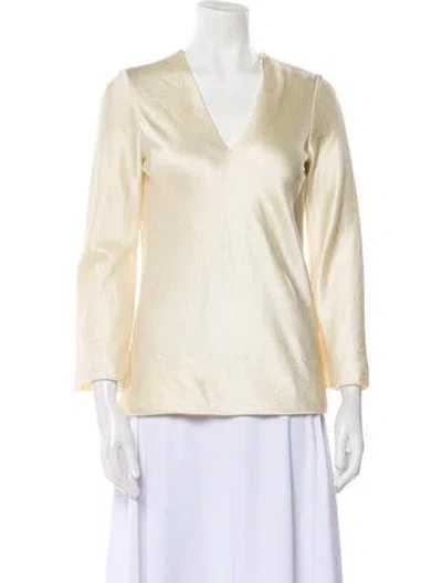 Pre-owned Halston Vintage 1980's Blouse In Neutral