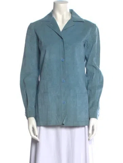 Pre-owned Halston Vintage 1980's Button-up Top In White