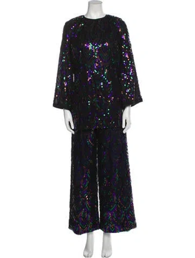 Pre-owned Halston Vintage 1980's Pant Set In Black