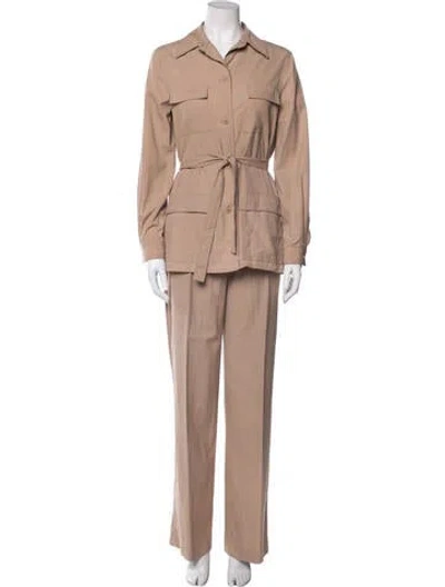 Pre-owned Halston Vintage 1980's Pant Set In Neutral