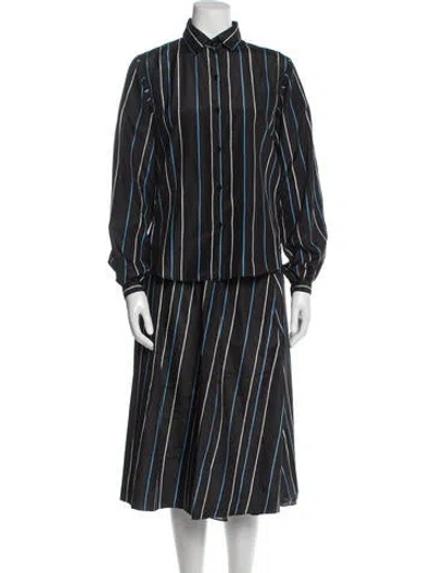 Pre-owned Halston Vintage 1980's Skirt Set In Black