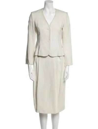 Pre-owned Halston Vintage 1980's Skirt Set In Neutral