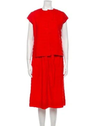 Pre-owned Halston Vintage 1980's Skirt Set In Red