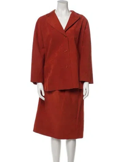 Pre-owned Halston Vintage 1980's Skirt Suit In Red